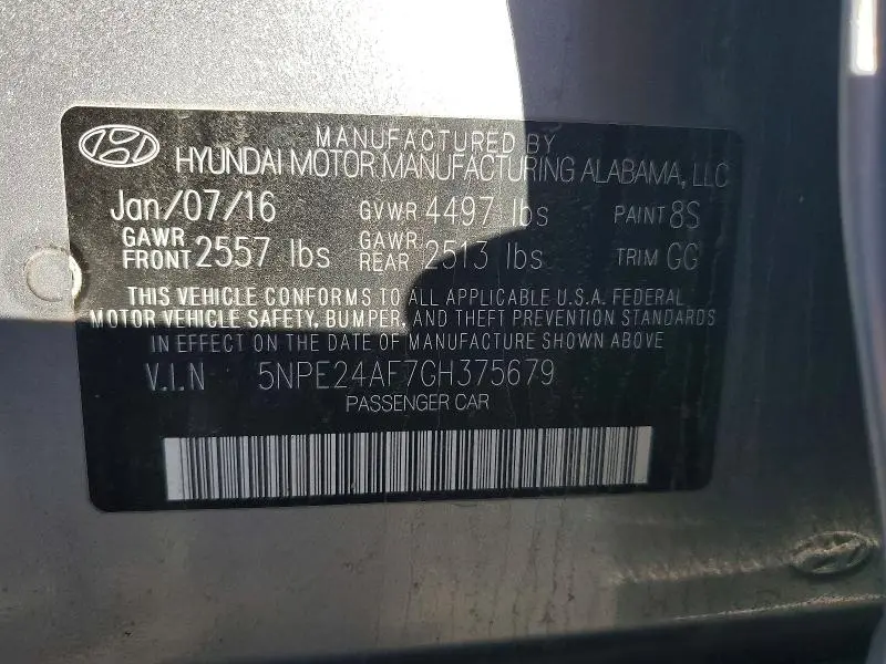 2016 HYUNDAI SONATA   