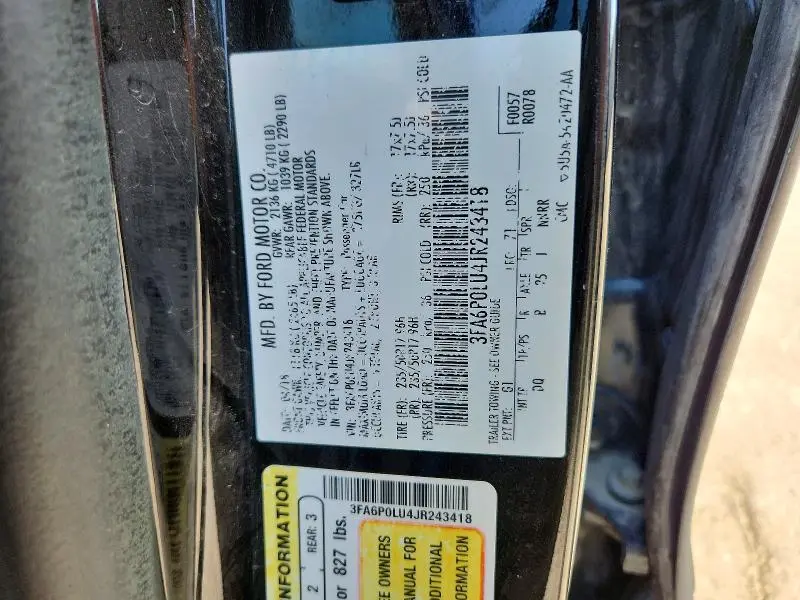2018 FORD FUSION SE HYBRID  