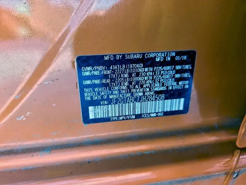 2018 SUBARU CROSSTREK PREMIUM  