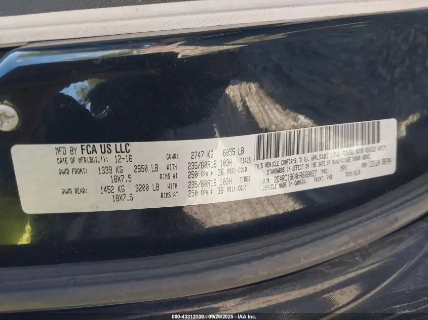 2017 CHRYSLER PACIFICA TOURING-L