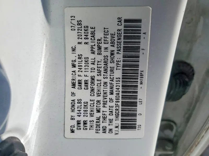 2013 HONDA ACCORD TOURING  