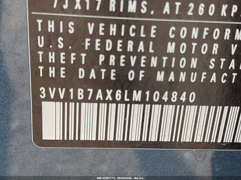 2020 VOLKSWAGEN TIGUAN 2.0T S