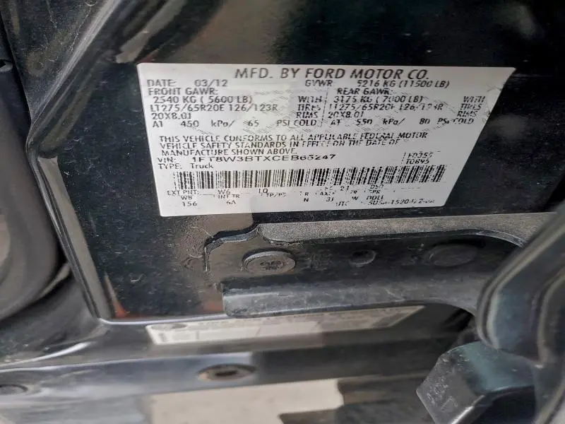 2012 FORD F350 SUPER DUTY  