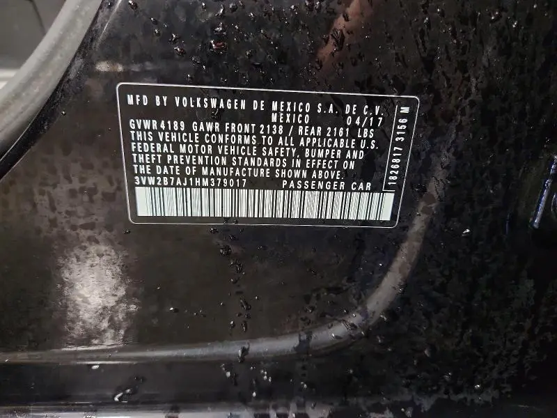 2017 VOLKSWAGEN JETTA S  