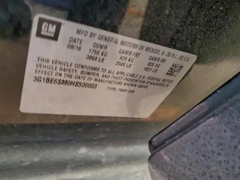 2017 CHEVROLET CRUZE LT  