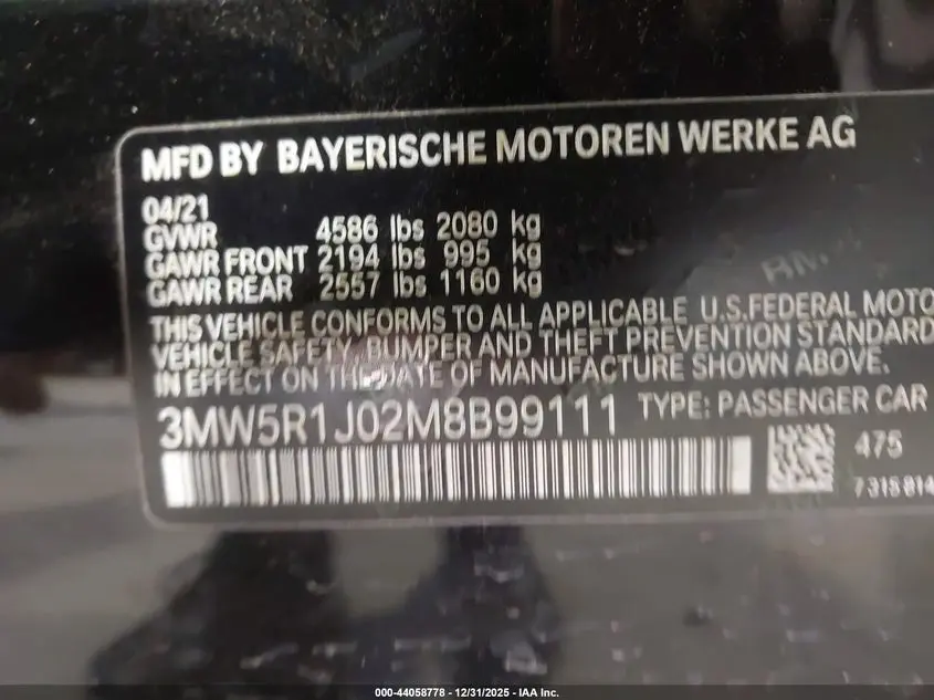 2021 BMW 330I  