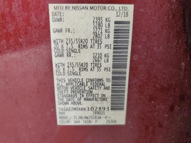 2019 NISSAN MURANO S