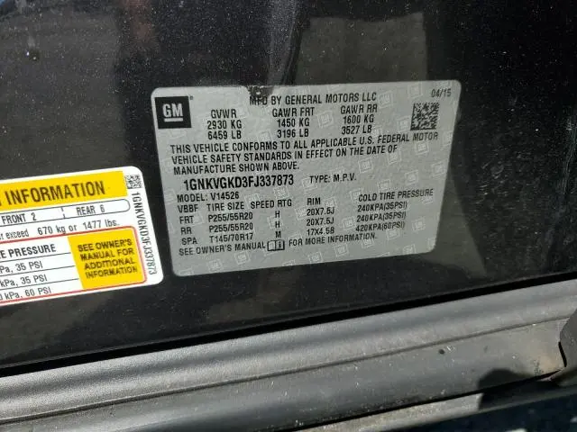 2015 CHEVROLET TRAVERSE LT  