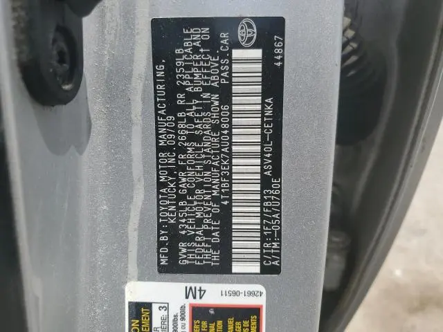 2010 TOYOTA CAMRY BASE  