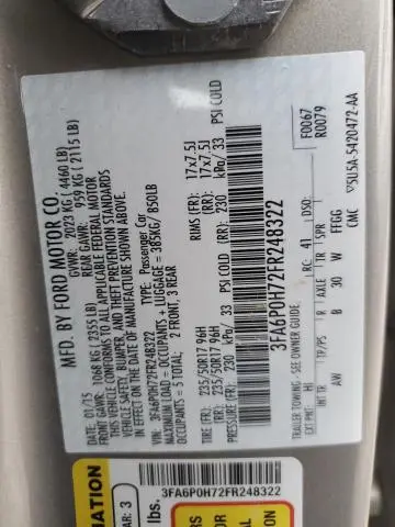 2015 FORD FUSION SE  
