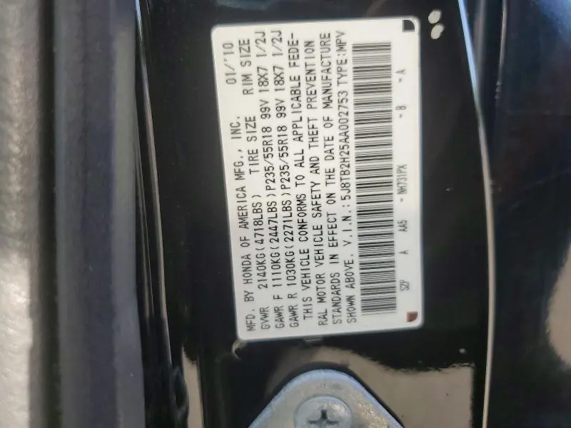 2010 ACURA RDX   
