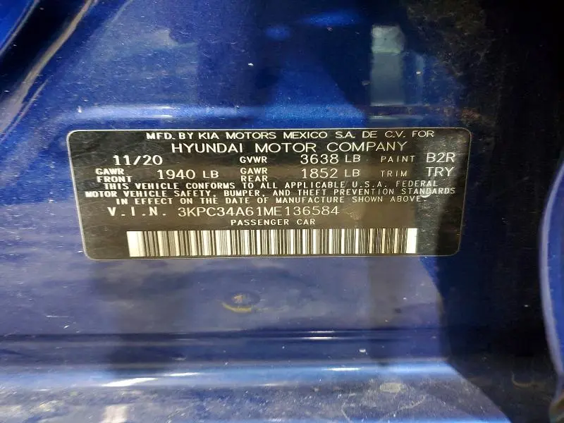 2021 HYUNDAI ACCENT LIMITED  