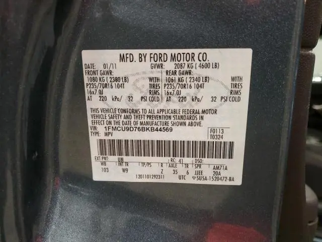 2011 FORD ESCAPE XLT  