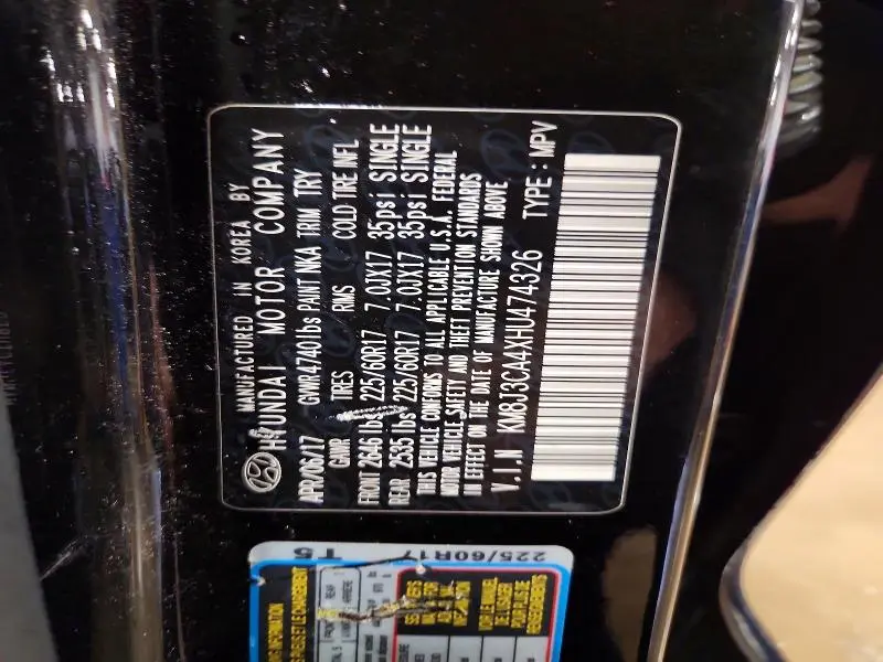 2017 HYUNDAI TUCSON SE PLUS  