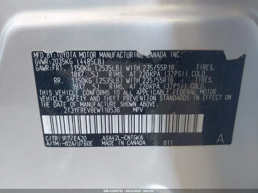 2014 TOYOTA RAV4 LIMITED