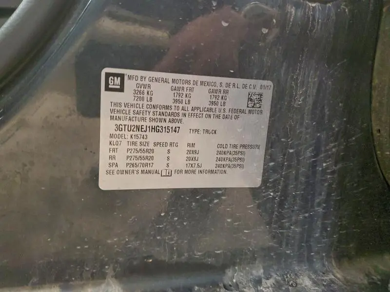 2017 GMC SIERRA K1500 SLT  