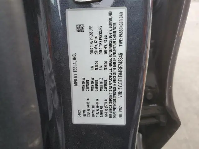 2024 TESLA MODEL 3   