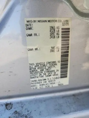 2021 NISSAN ALTIMA SV  