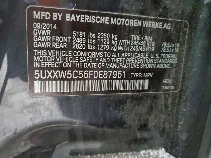 2015 BMW X4 XDRIVE35I  