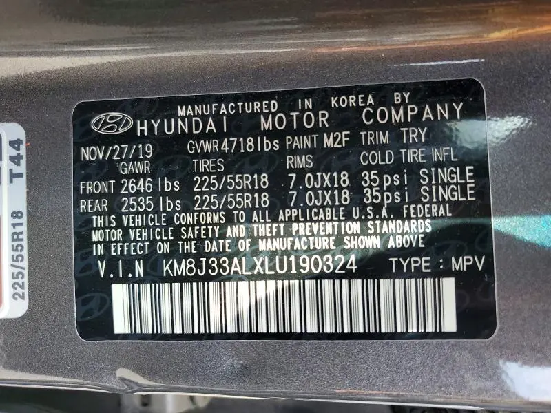 2020 HYUNDAI TUCSON LIMITED  