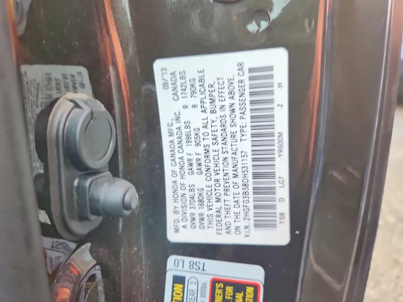 2013 HONDA CIVIC LX  