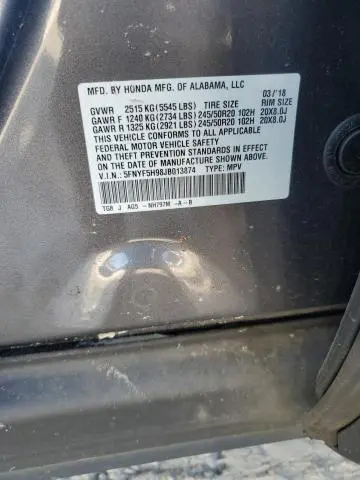 2018 HONDA PILOT TOURING  