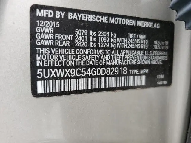 2016 BMW X3 XDRIVE28I  