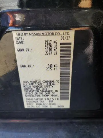 2017 NISSAN ALTIMA 2.5  