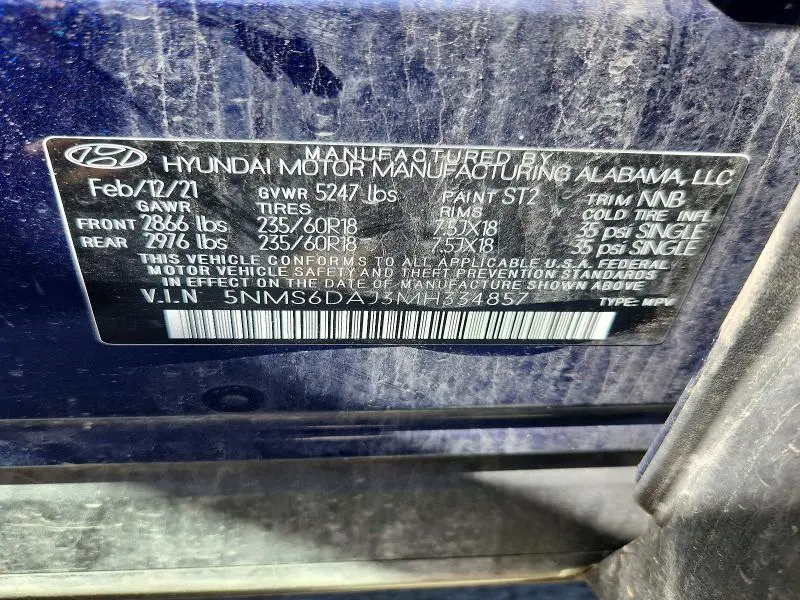 2021 HYUNDAI SANTA FE SEL  