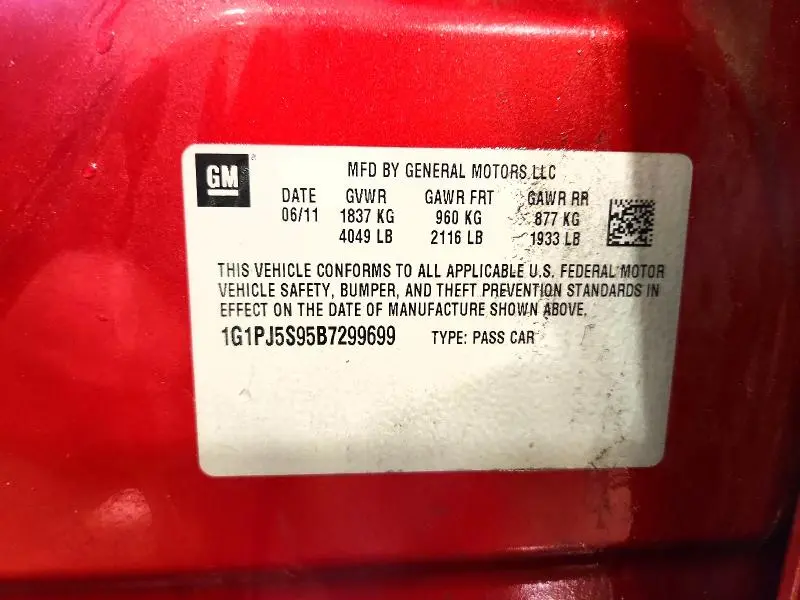 2011 CHEVROLET CRUZE ECO  