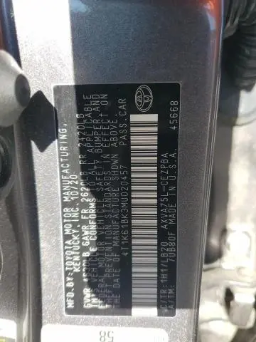 2021 TOYOTA CAMRY XSE  