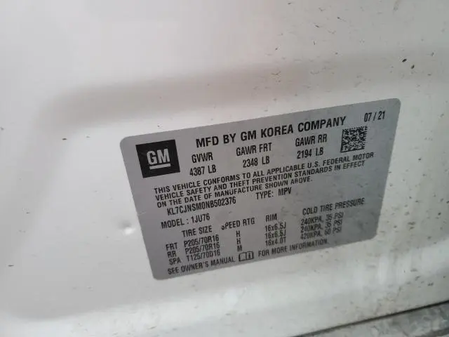 2022 CHEVROLET TRAX LS  