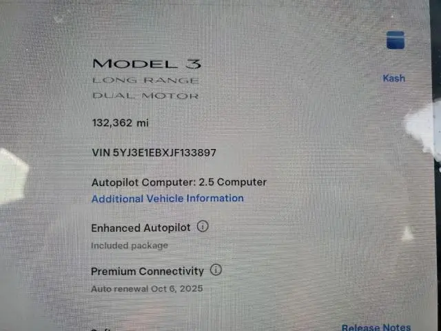 2018 TESLA MODEL 3   