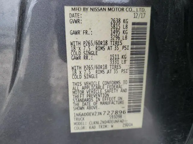 2018 NISSAN FRONTIER S  