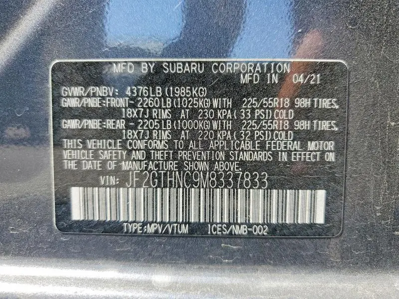 2021 SUBARU CROSSTREK LIMITED  