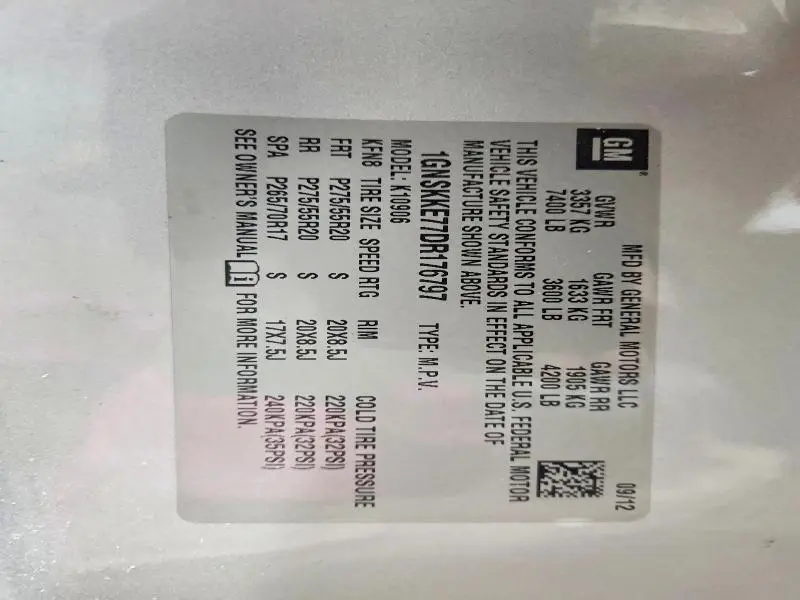 2013 CHEVROLET SUBURBAN K1500 LTZ  