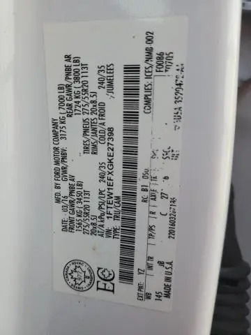 2016 FORD F150 SUPERCREW  