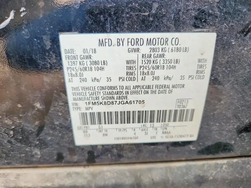 2018 FORD EXPLORER XLT  