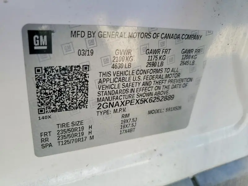 2019 CHEVROLET EQUINOX PREMIER  