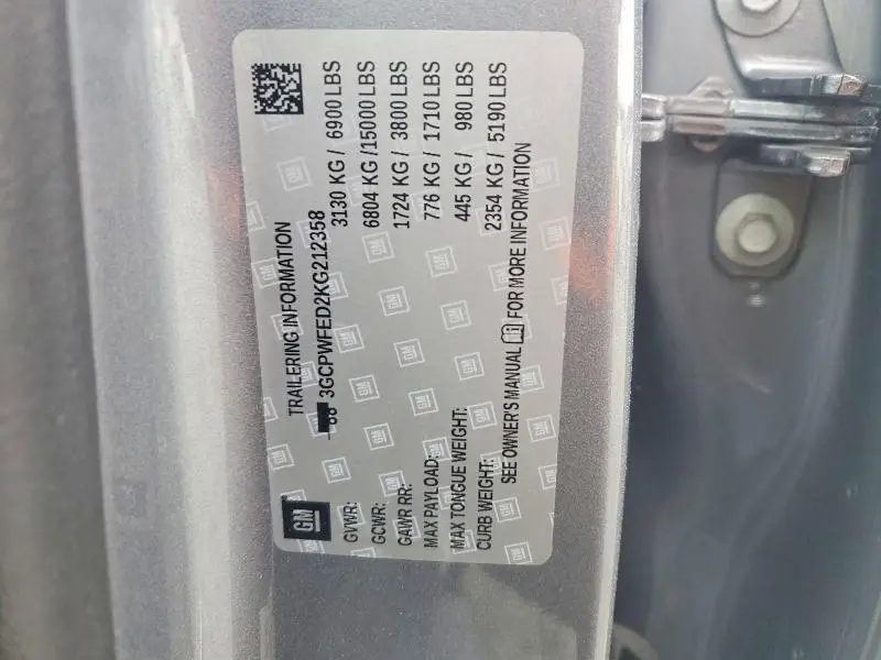 2019 CHEVROLET SILVERADO C1500 HIGH COUNTRY  