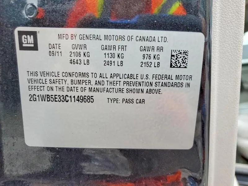 2012 CHEVROLET IMPALA LT  