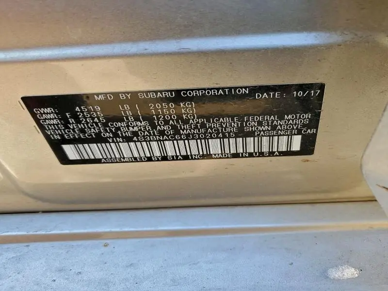 2018 SUBARU LEGACY 2.5I PREMIUM  