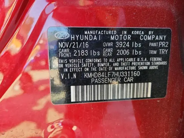 2017 HYUNDAI ELANTRA SE  