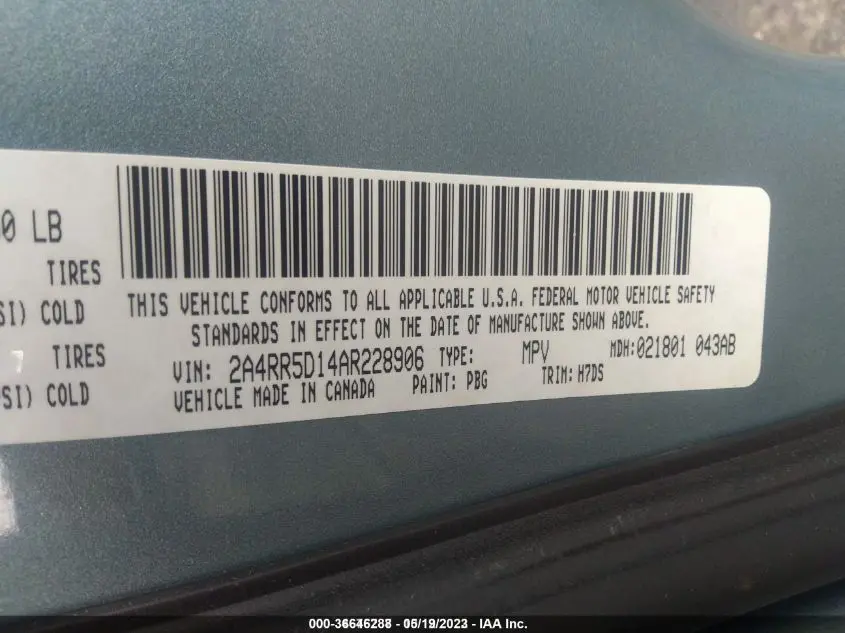 2010 CHRYSLER TOWN & COUNTRY TOURING