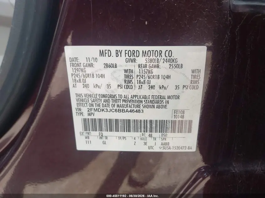 2011 FORD EDGE SEL