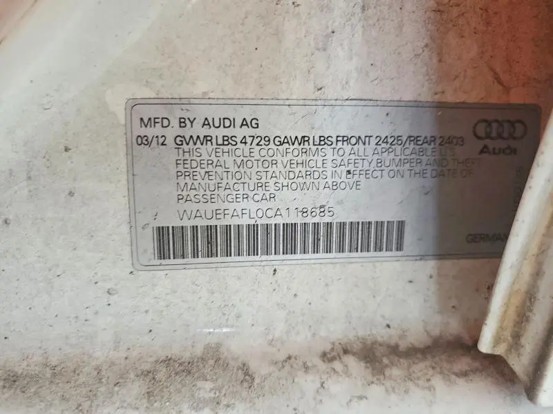 2012 AUDI A4 PREMIUM PLUS  