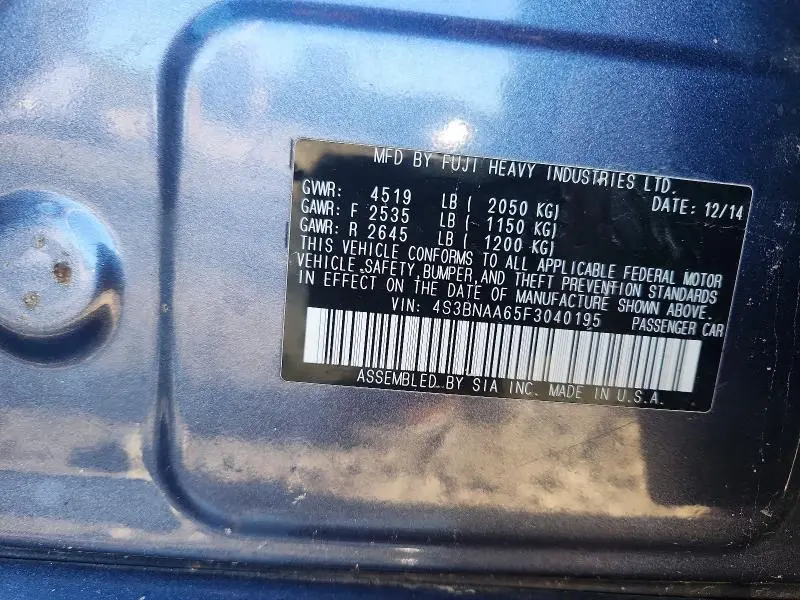 2015 SUBARU LEGACY 2.5I  