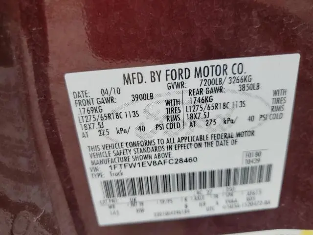 2010 FORD F150 SUPERCREW  