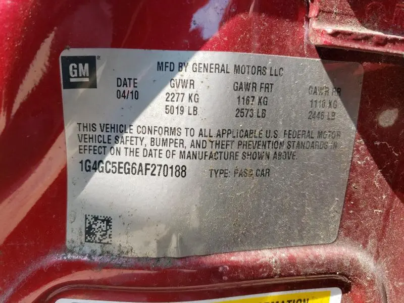 2010 BUICK LACROSSE CXL  