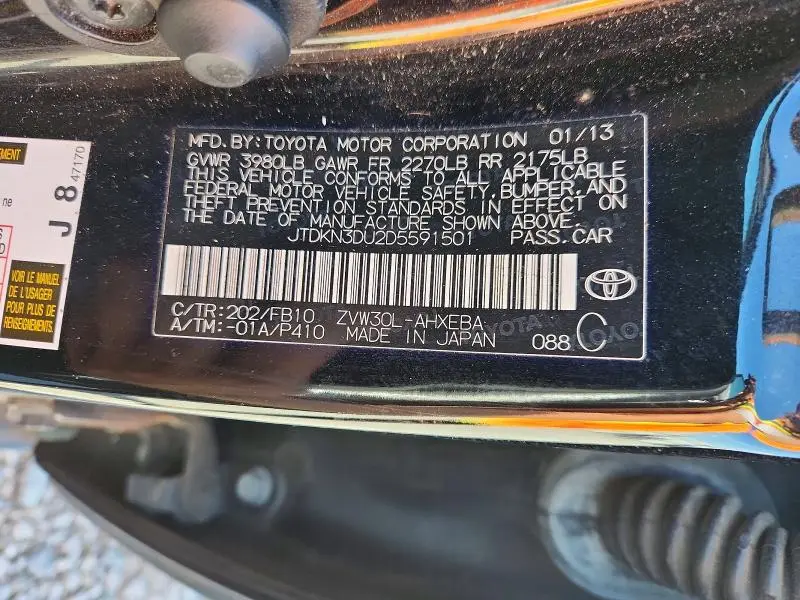 2013 TOYOTA PRIUS TWO  